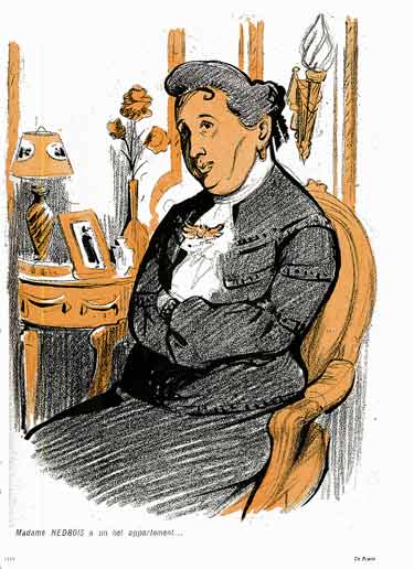 Portrait de Madame Nedbois : bourgeoise distinguée : dessin de Hermann-Paul